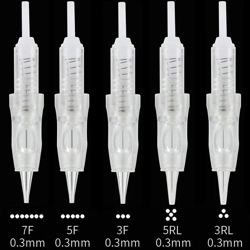 

Tattoo Cartridge Needle 1RL/2RL/3RL Professional Disposable Permanent Makeup Eyebrow Lip Eyeliner Needles For Tattoo PMU Machine