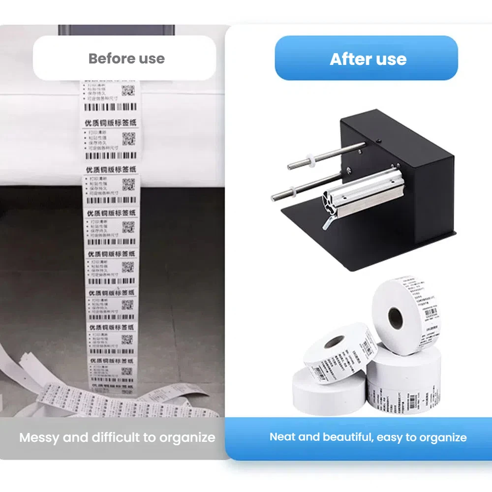 Automatic Label Rewinder Two-Way Rewinding Labeling Machine Barcode Label Reeling Machine Sticker Rewinding Machine