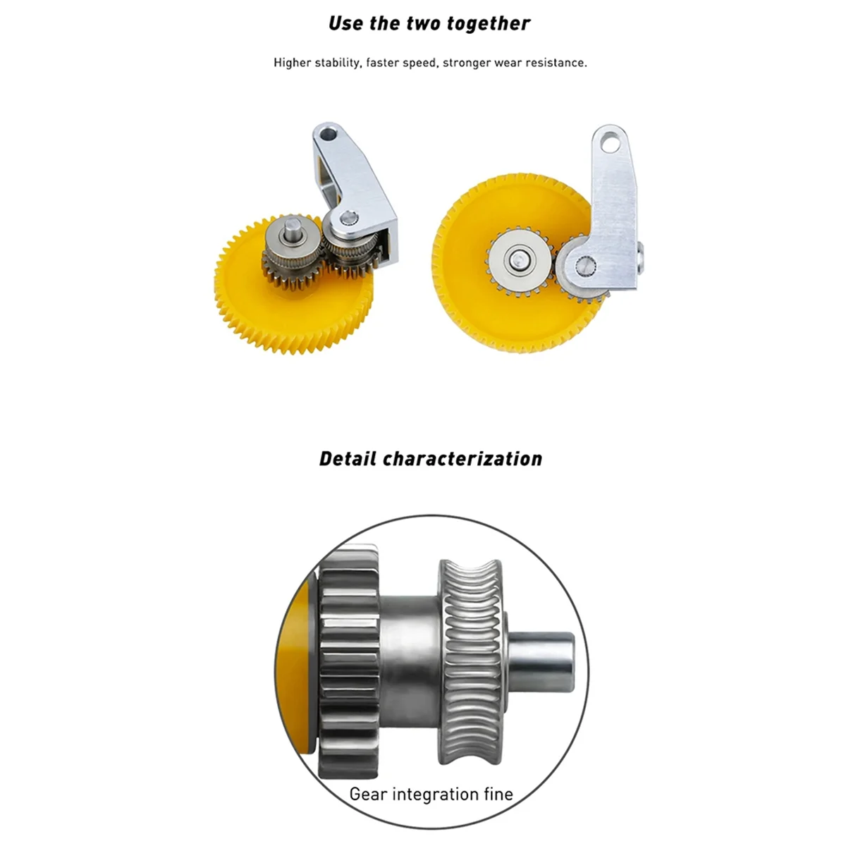 Upgrade Hardened Steel Extruder Gear Assembly for Bambu Lab P1S P1P X1 Carbon X1C 3D Printer Nickel Plating