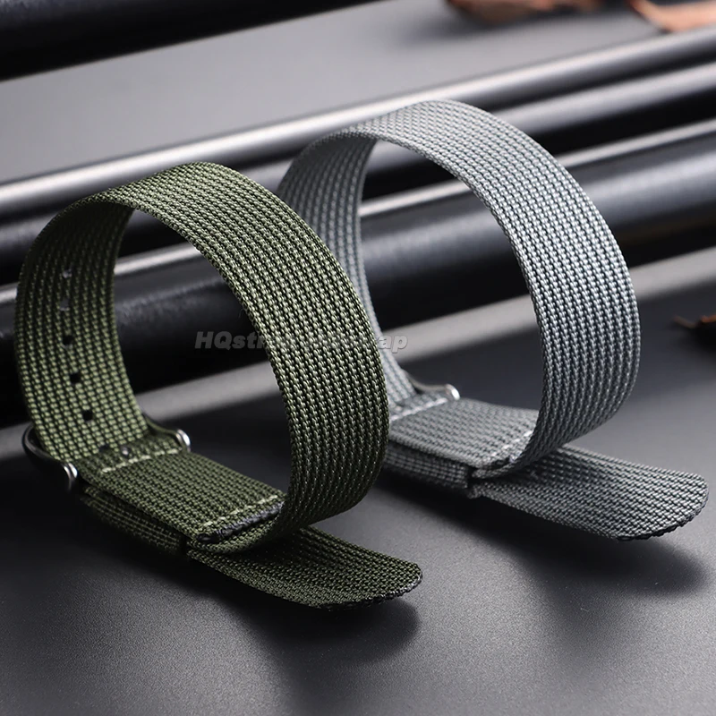 18mm 20mm 22mm Nylon Strap for Seiko for Omega Canvas Ribbed Watch Band Soft Sport Breathable Replacement Bracelet Accessories