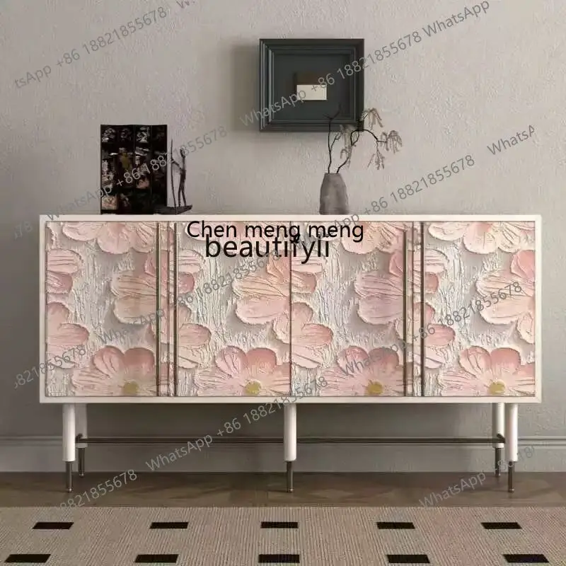 Italian light luxury petal dining side, art locker decoration, porch cabinet, designer