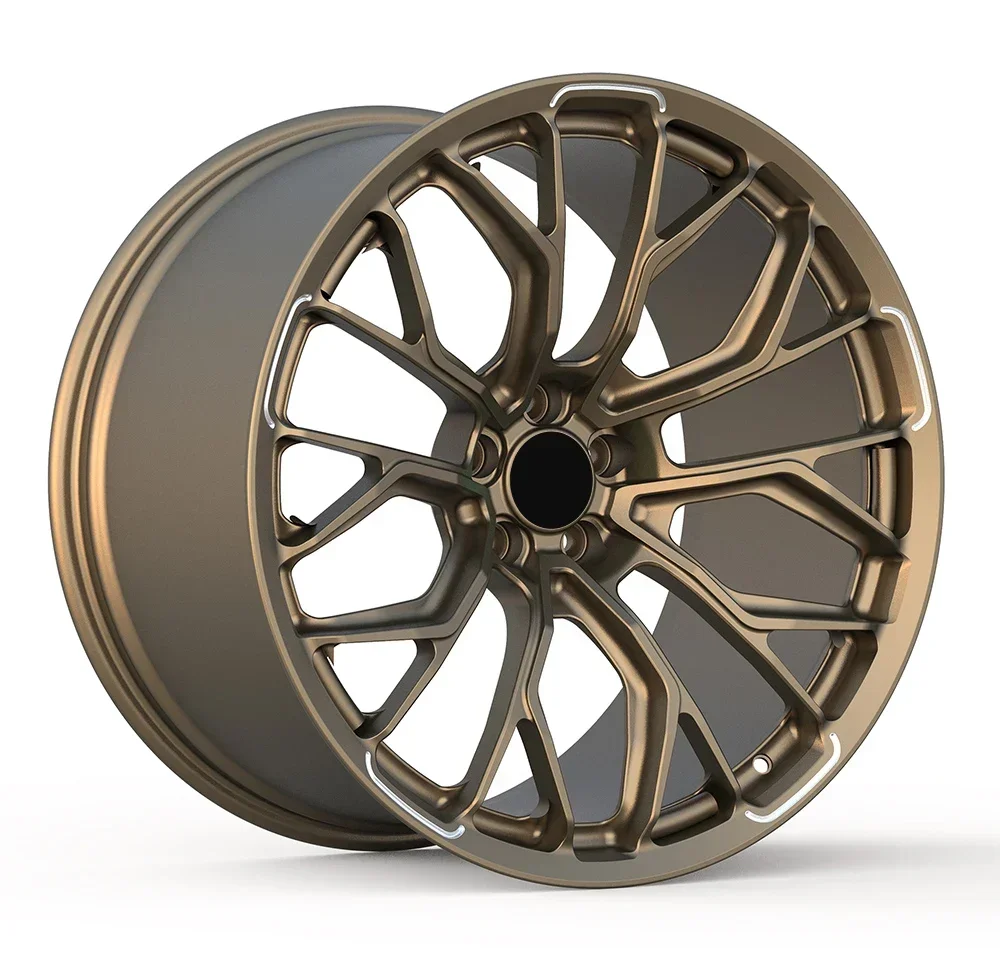 

Высококачественные индивидуальные кованые ступицы колес 17-24 дюймов, цельный автомобильный обод, матовая бронза, кованое легкосплавное колесо 21 5x112