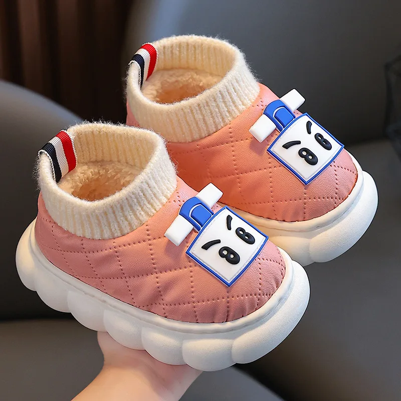Zapatos Niña modne buty dziecięce urocze kapcie domowe z kreskówek dla dzieci wodoodporne antypoślizgowe kapcie dla chłopców dziewczynki ciepłe