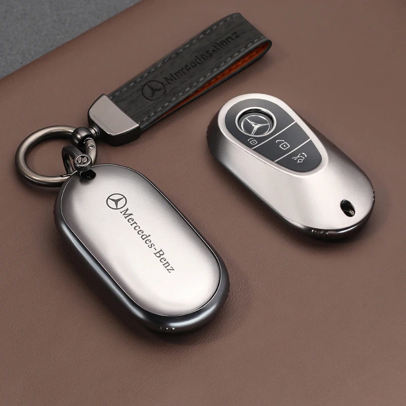 Alloy Style Fashion Car Key Case Cover Shell Fob For Mercedes Benz 2023/24 C/SClass W223 W206 S350L S400L S450L S500L Protector