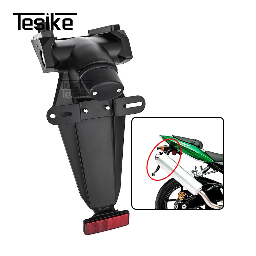 

Motorcycle Rear Mudguard License Plate Holder Replacement for Kawasaki Ninja ZX10R 2004-2005 Fender with Reflector & Light Mount