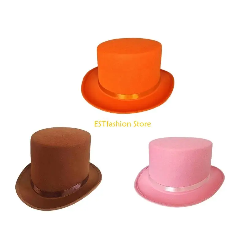 

Y5GC Victorian Hat Felts Tuxedo Costume Hat Coachman Hat Dressing Up Hat Magicians Top Hat Halloween Cosplay Costumes