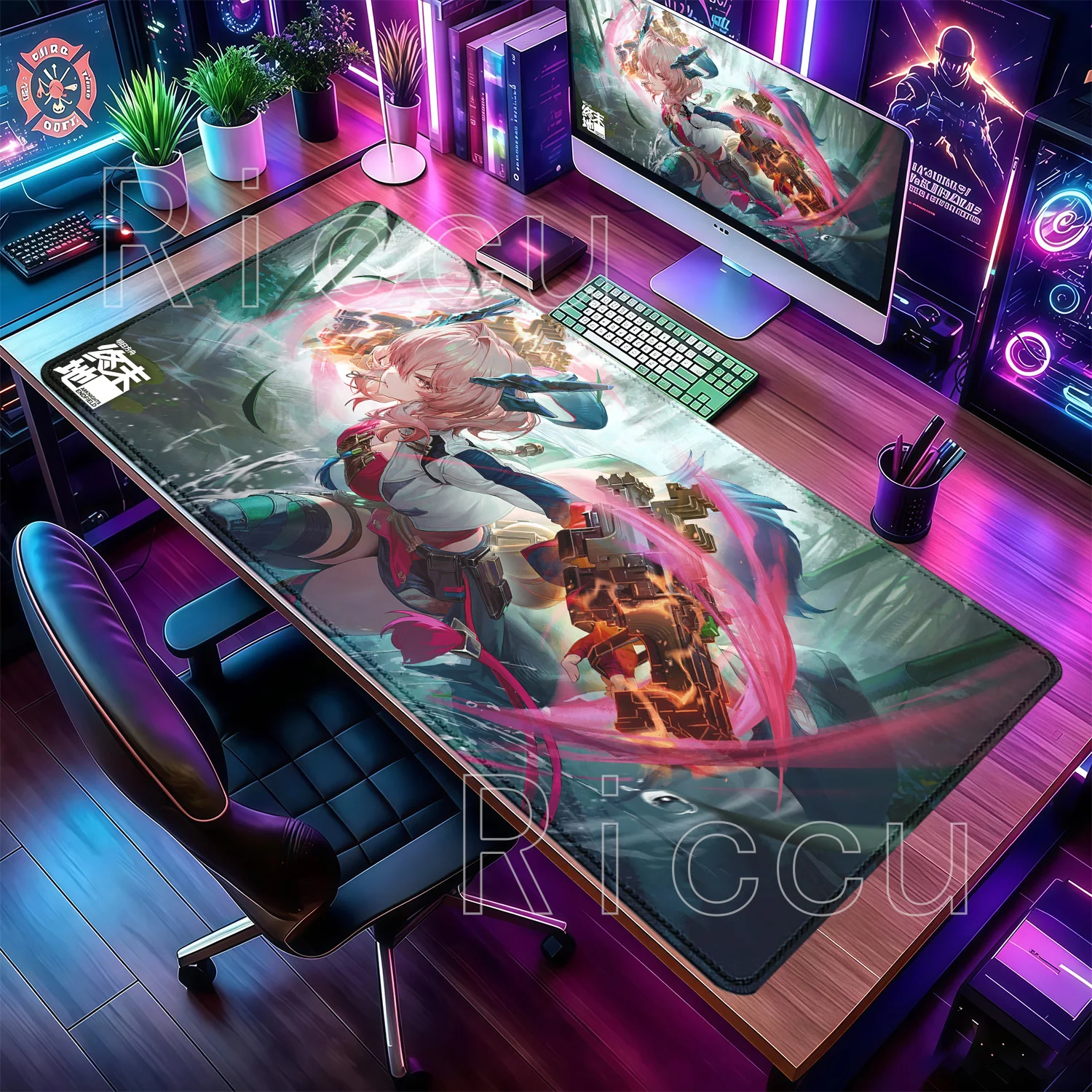 Larger Mouse Pad Mi Fu Rossi Yvonne Arknights Endfield Mousepad HD Printing Office Accessories Anime Girl Sexy 40x90cm Desk Mat