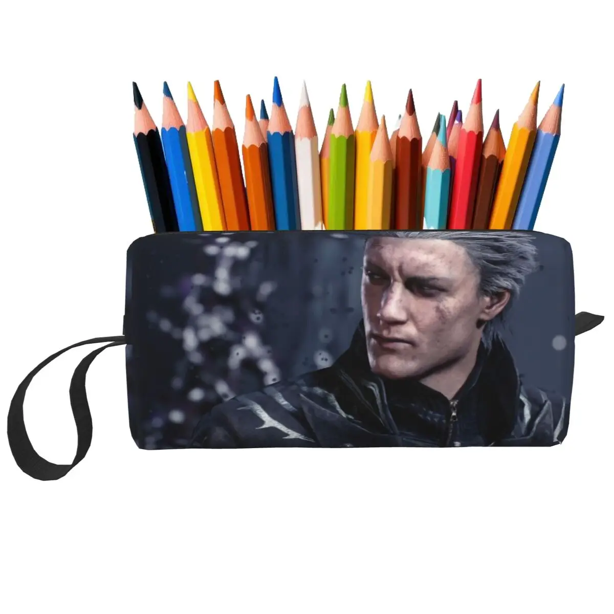 Vergil From The Devil May Cry Series Makeup Bag Cosmetic Organizer Toiletry Cosmetic Bag for Women Beauty Travel Pencil Case
