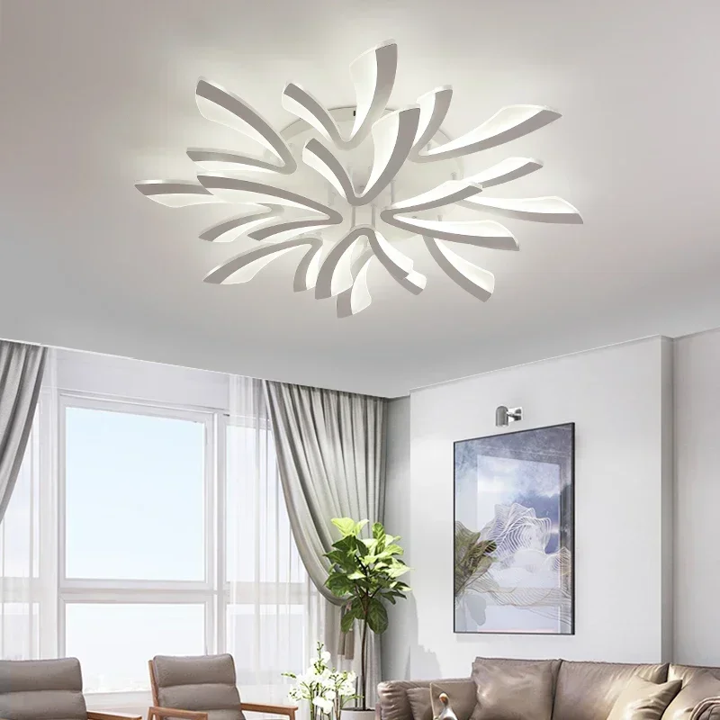 

Foyer Villa Acrylic LED Ceiling Chandelier With Remote Control For Kitchen Bedroom Dining Room Restaurant Bar Indoor Home Lamps