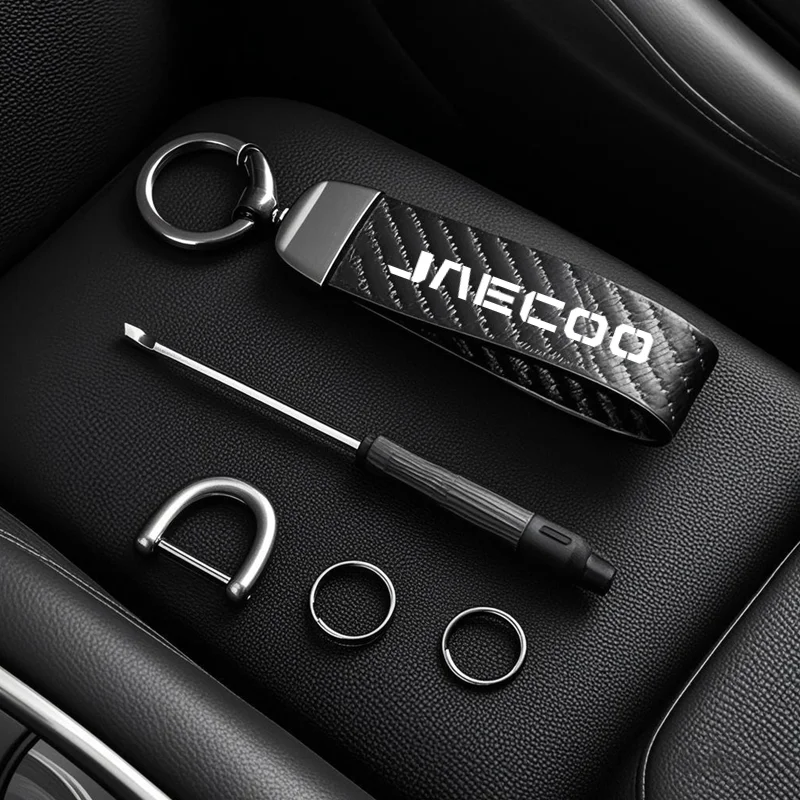

for Chery Jaecoo J7 J8 7 Tiggo 8plus 8 5 Plus 7pro Max Omoda 5 C5 Arrizo Car Carbon Fiber Keychain Horseshoe Buckle Jewelry