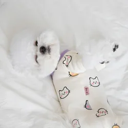 Autumn and Winter Printed Four Legged Home Protection Belly Cute Cat Jumpsuit Dog Cat Female Dog Warm Pet Clothes Clothing