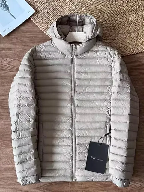 

High Quali Men's Winter Jaet Lightweight Padded Hooded Coat Warm Couple Outfit Polyester Fiber Long Sve Zipper Closure