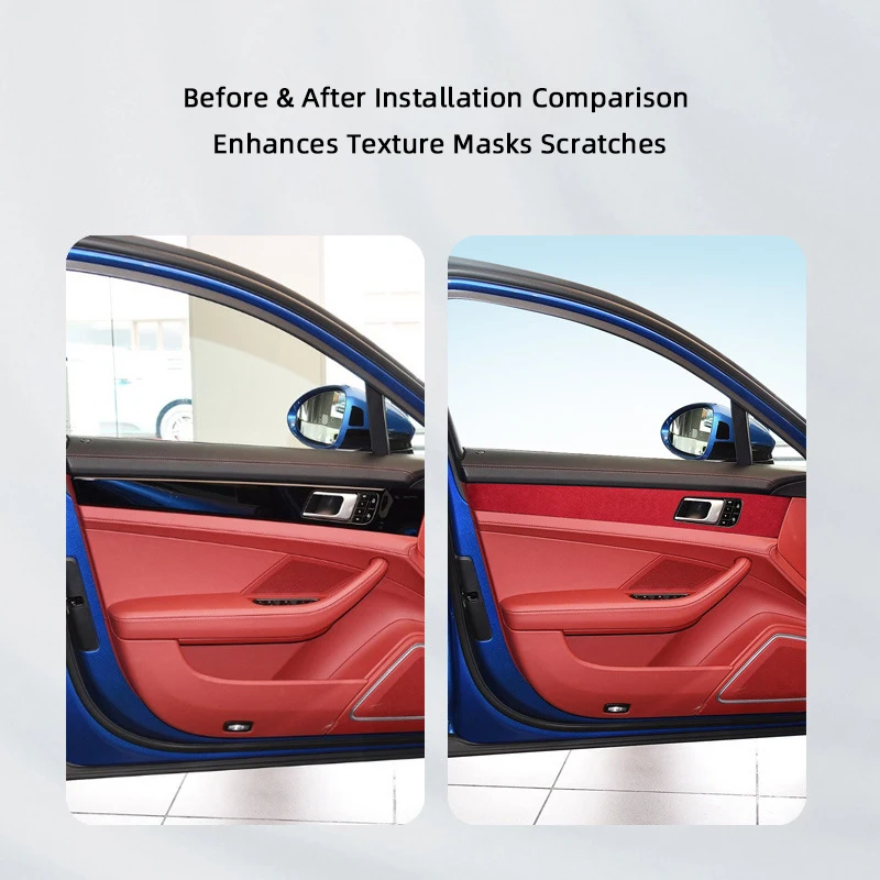 Dla Porsche Panamera 971 2017 2018 2019 2020 2021 2022 2023, 4 szt. Alcantara Zamszowa Naklejka na Panel Klamki Drzwi Samochodowych, Miękka