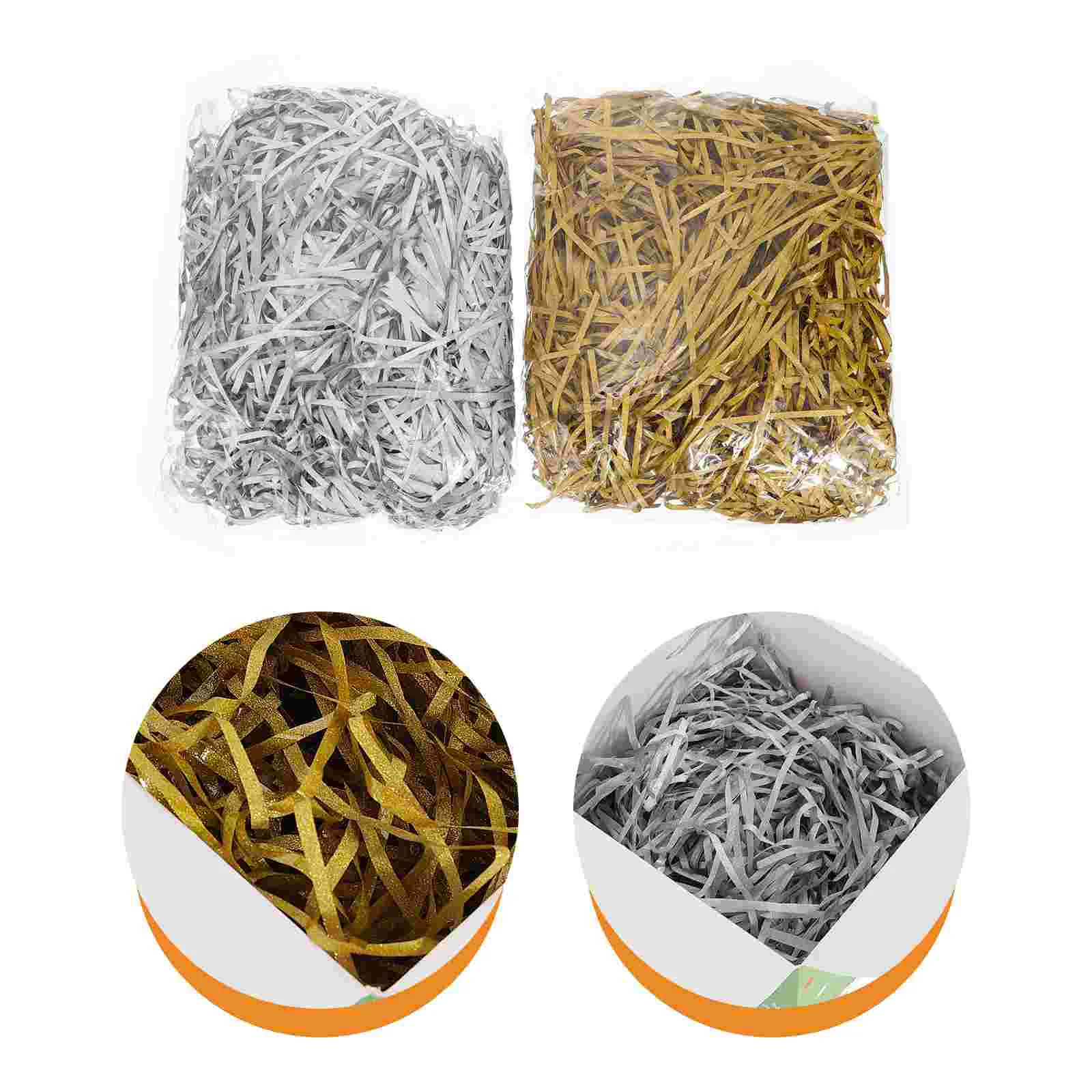 2 Packs Raffia Hamper Fillers Crinkle Cut Paper Shred Boxes Filling Material Shredded Wedding Decoration Colored Supplies Light