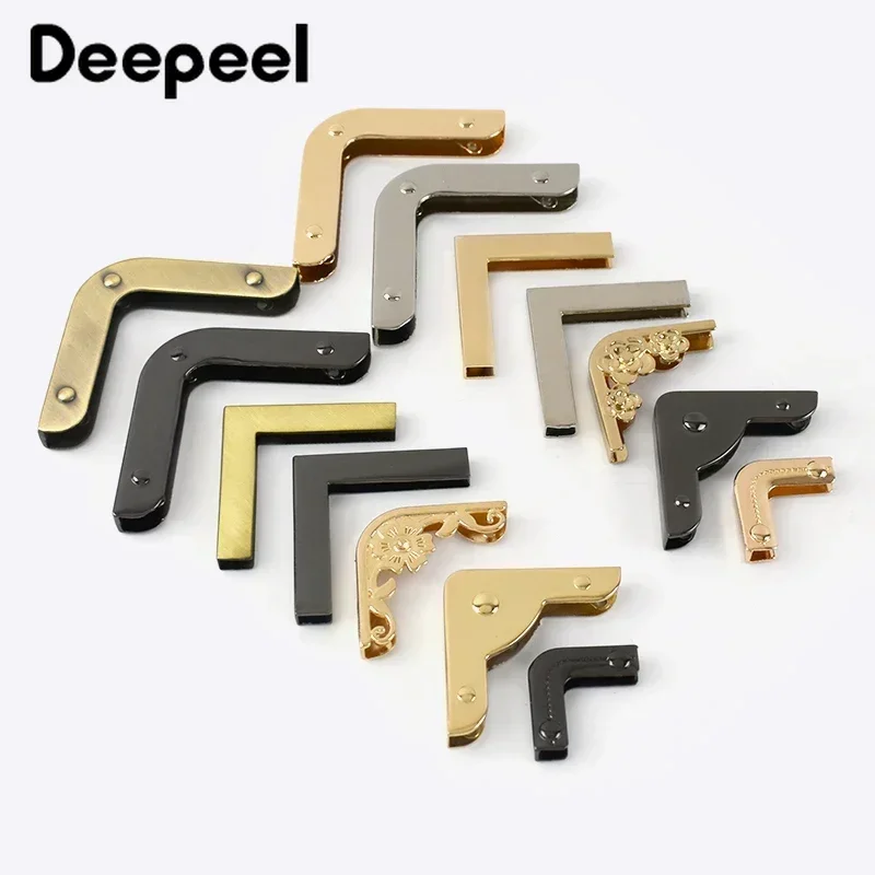 10/20pcs Metal Bag Corner Handbags Strap Cover Clasp Protector Corners Decor End Clips DIY Edge Banding Hardware Accessories