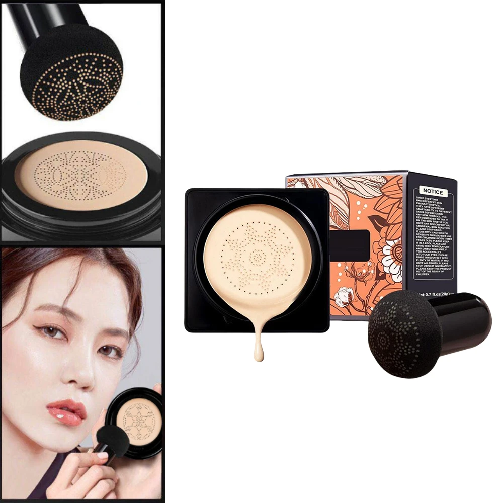 Corrector de cojín de aire con cabeza de seta pequeña, aislamiento hidratante, crema de belleza iluminadora, tono de piel, base de maquillaje