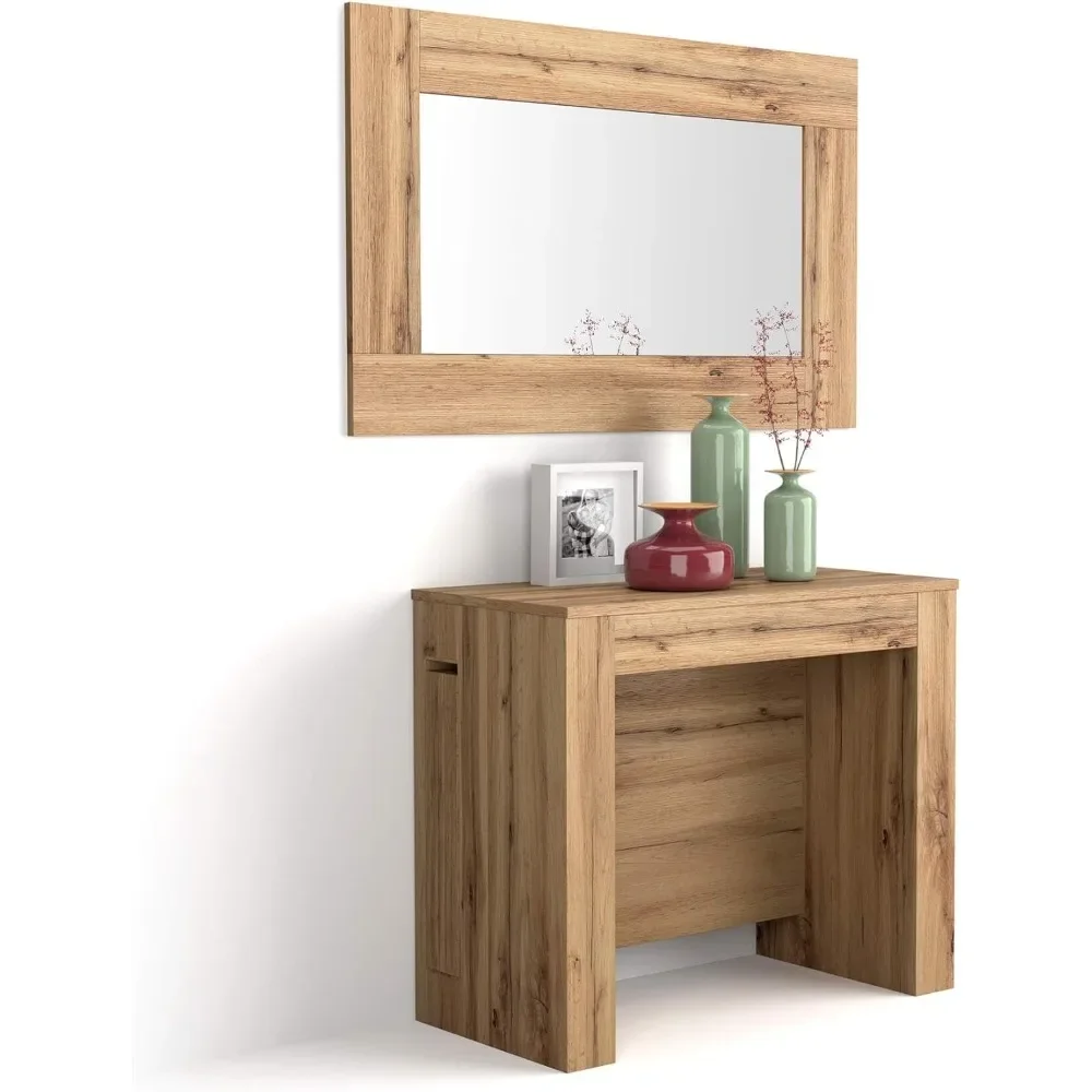 

Раздвижной консольный стол с расширением, 17,7(120,1) x35,4 дюйма, деревенский дуб, на 4-12 человек