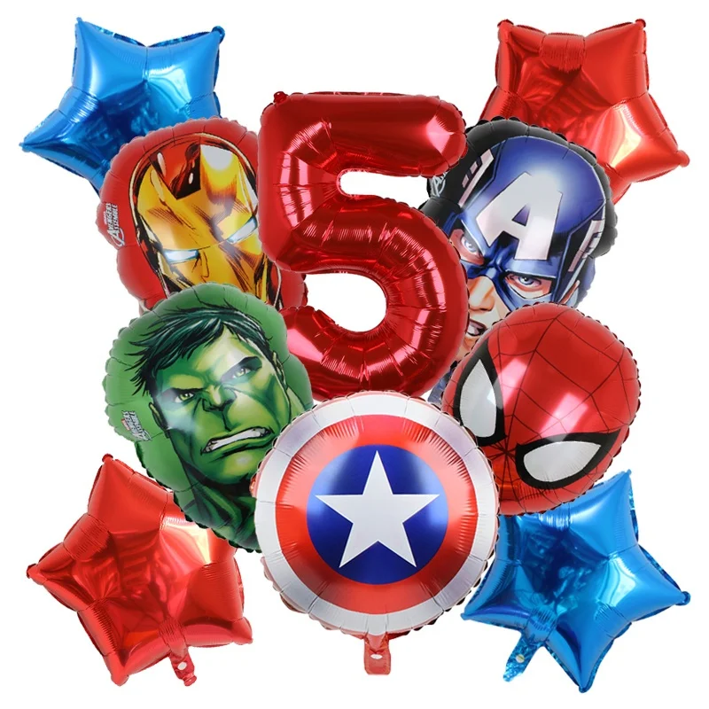 10pcs/1set Spiderman SuperHero Balloon Baby Shower Decoration Birthday Party Decors Avengers Theme Kids Toys Gift Air Globos image 2
