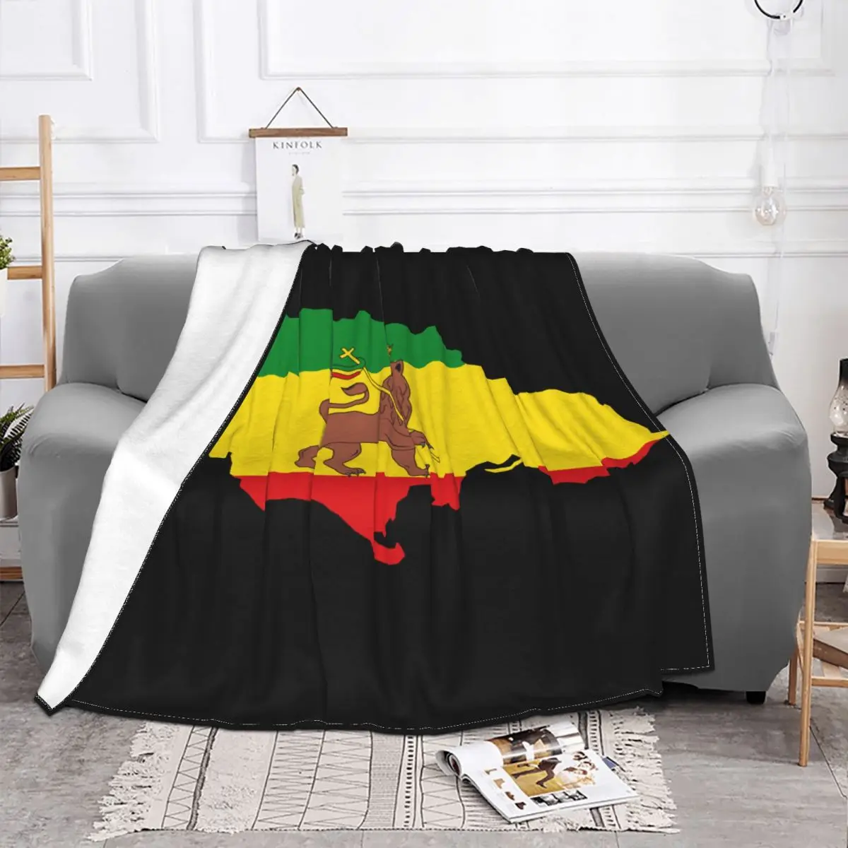 Sofa Fleece Flag Of Ethiopia Jamaica Throw Blanket Warm Flannel Lion Of Judah Blankets for Bedding Home Sofa Quilt