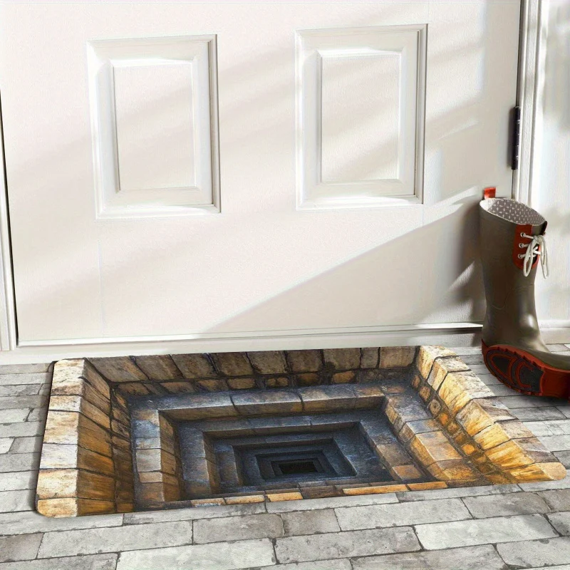 3D Optical Illusion Door Mat Non-Slip Machine Washable Suitable for Front Door Entrance Bathroom Bedroom2DFlat Home Decoration