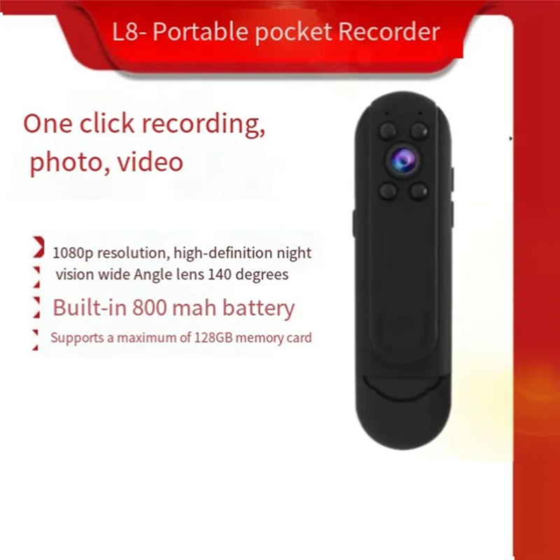 AED7-Mini Logger HD Digitale 1080P Groothoek Body Cam Bewegingsdetectie Snapshot Logger Met 64G Geheugenkaart