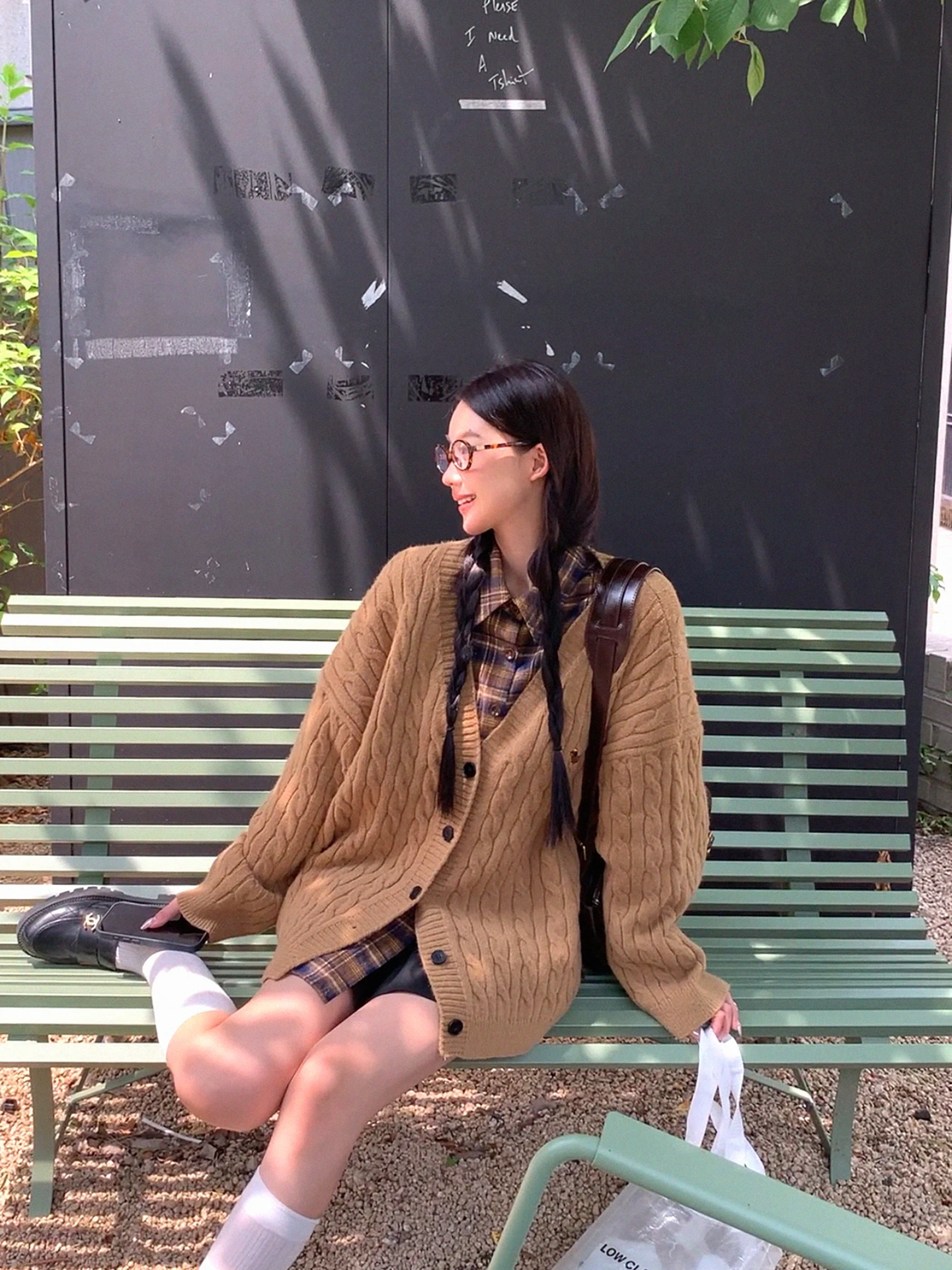 

Red Celebri Knitted Open Cardigan Women's Autumn Faion Contextual Outerwear Lazy Sle Coffee Color Sweater Jaet