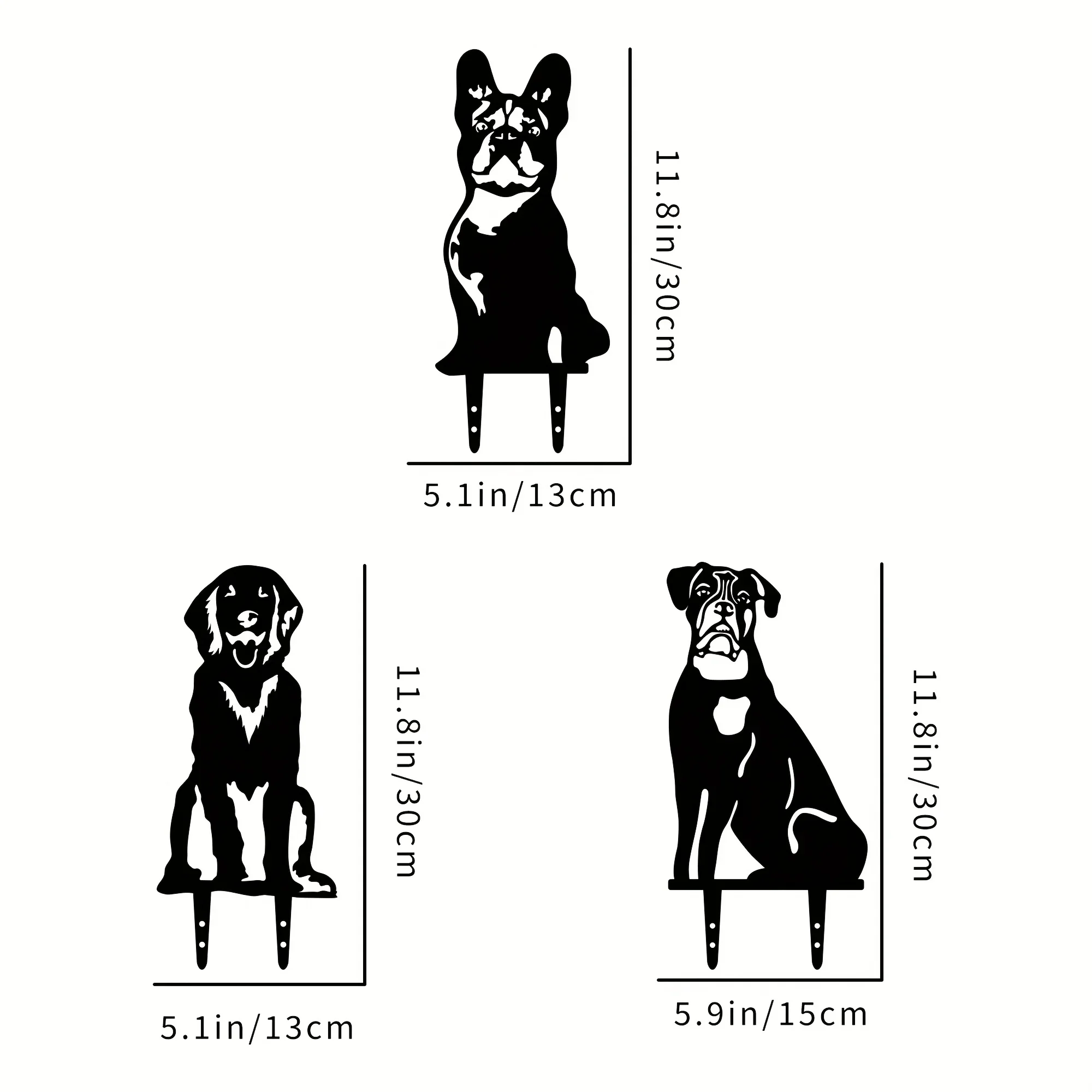 تماثيل معدنية فنية للحدائق ، بولدوغ فرنسي ، ديكورات المهرجانات ، ديكور الفناء ، دوبيرمان بينشر ، حصص الحديقة الخلفية ، 1 عرض #3