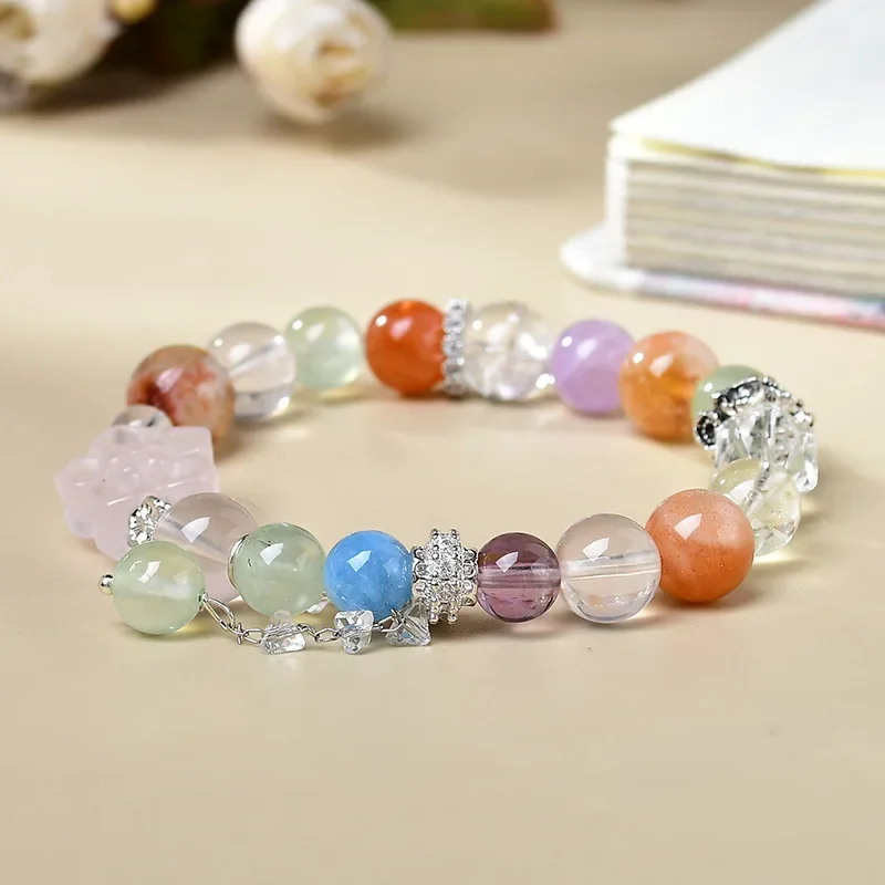 الفلوريت الطبيعي سيترين جمشت Duobao سوار المرأة الخفيفة الفاخرة الأزياء محظوظ سوار، هدية #4