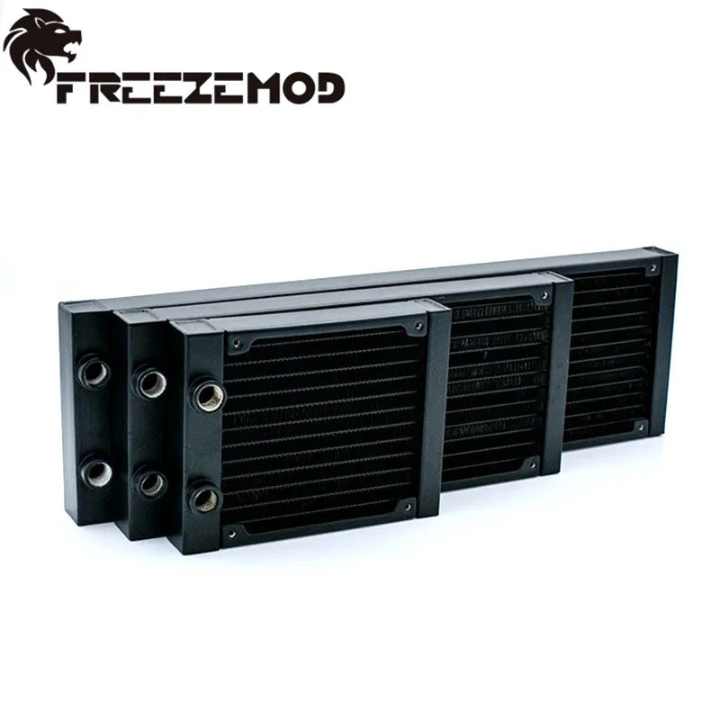 

FREEZEMOD G1/4‘' Aluminum PC Water Cooled Radiator 27mm Thick Computer Cooler Heatsink Black 120/240/360mm