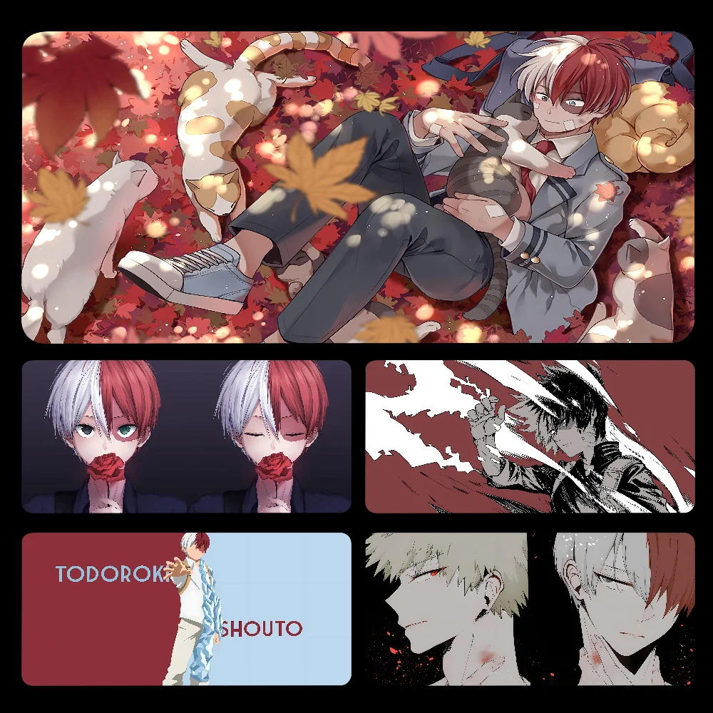 Shoto Todoroki M-My Hero Academia Anime Mousepad Large Gaming Mouse Pad LockEdge Thickened Computer Keyboard Table Desk Mat