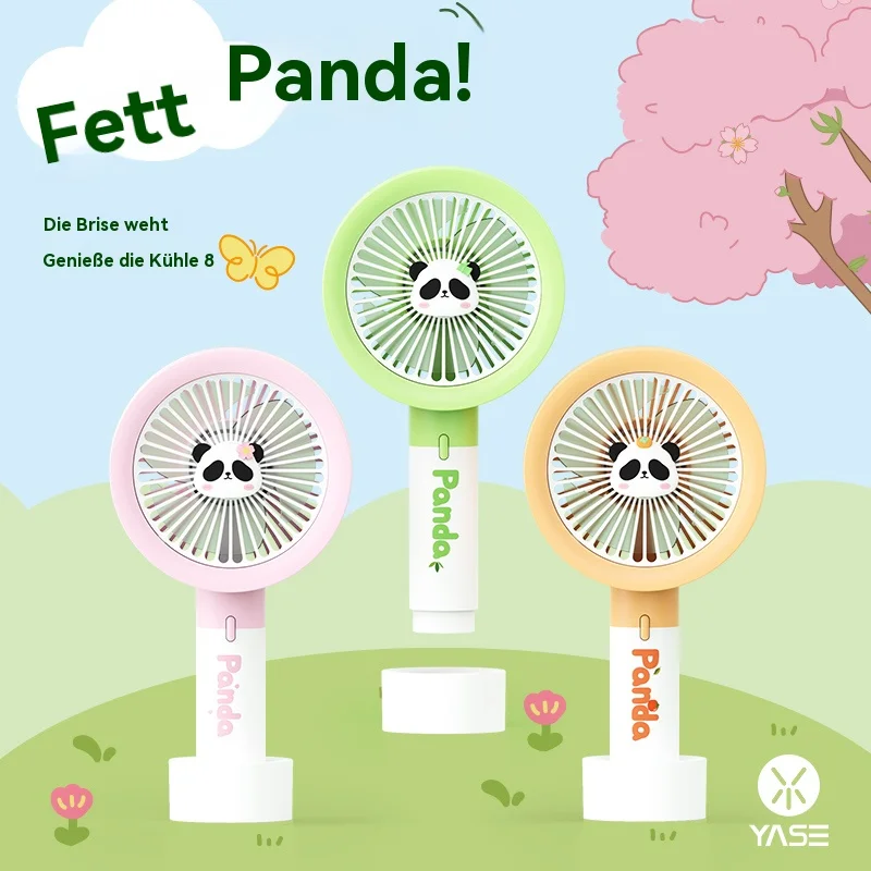 

Ручной вентилятор серии Panda, трехскоростная сильная энергия ветра, длительный срок службы батареи с основанием, который может стоять на рабочем столе