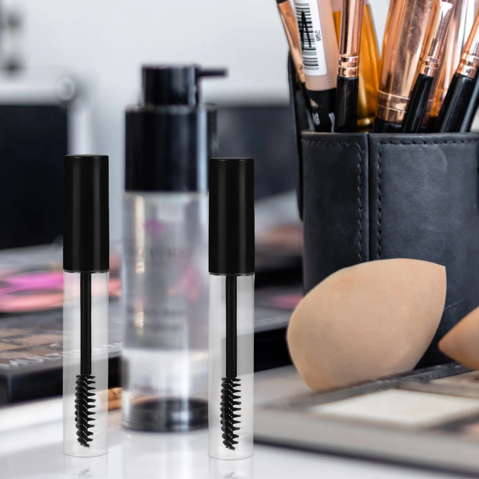 

6 Pcs Empty Mascara Bottle Container Refillable Tubes Lash Eyelash Cream with Brush Head Bottles