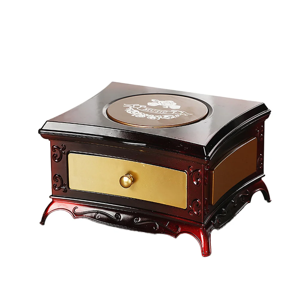 Plastic Ballet Dancer Jewelry Box Music Box Classic Red Dresser Mirror Storage Case for Gift