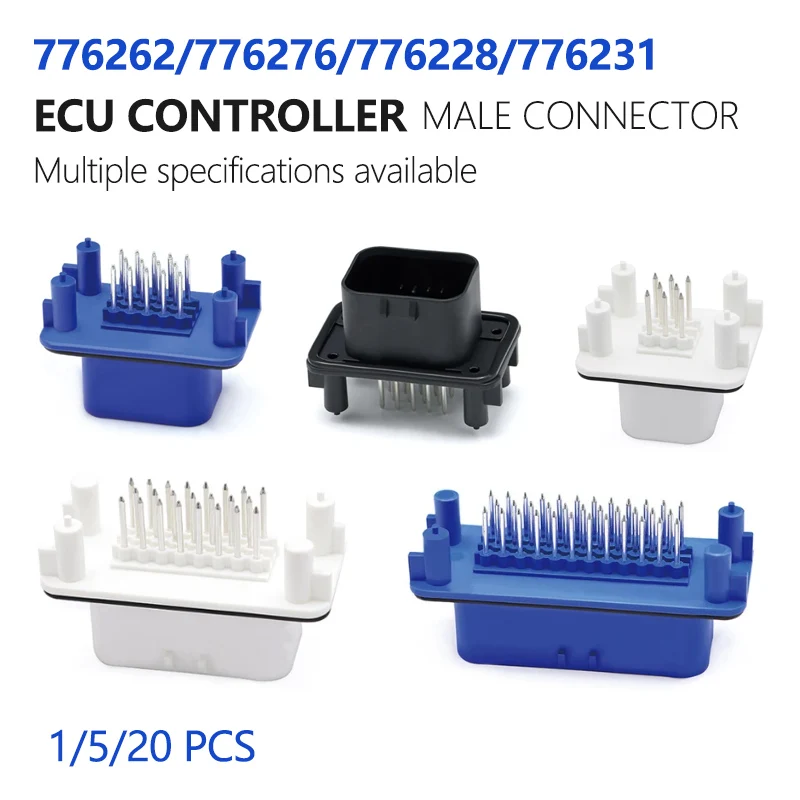 

1/5/20PCS ECU Controller 8 14 23 35Pin Positions PCB Mount Header Vertical Male Connector With Flange Seal 776228-1 776231-1