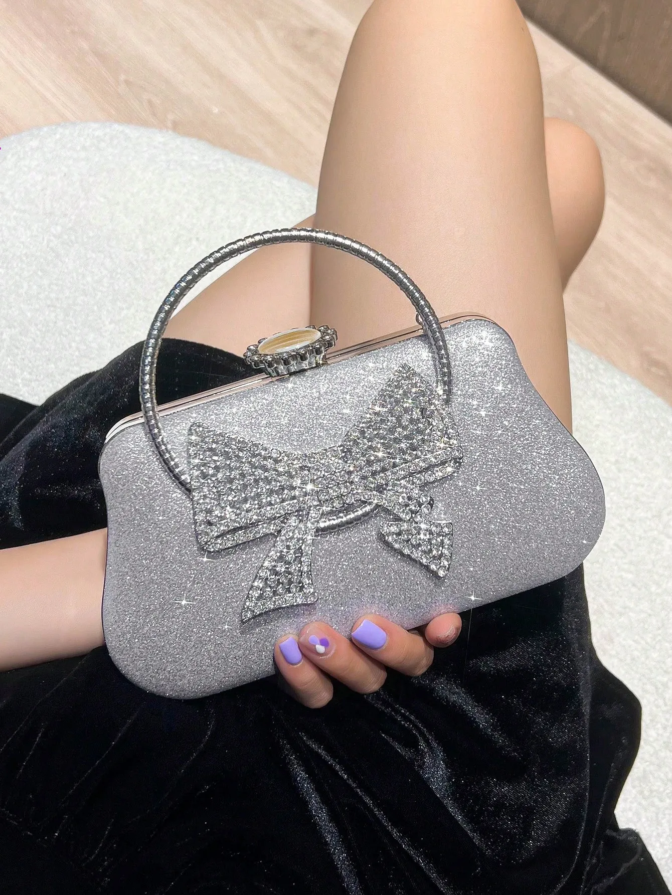 

Elegant Rhinestone Evening Bag, Luxury Shiny Banquet Handbag, Women's Cheongsam Dress Purse For Women,Elegant