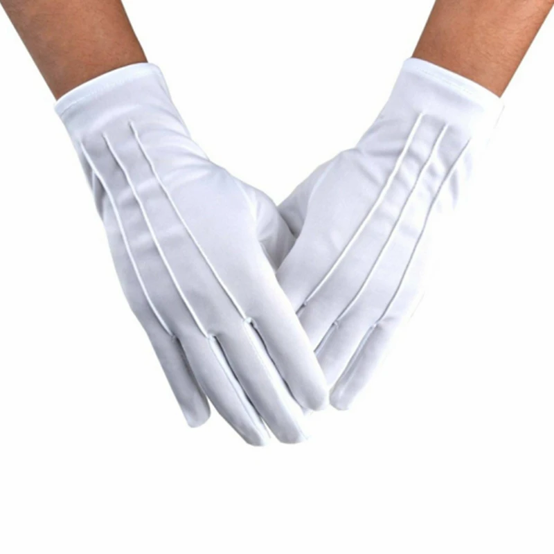 4PCS Weiße Baumwolle Handschuhe Männer Formale Smoking Uniform Handschuhe Honor Guard Parade Zeremonie Kostüm Cosplay Münze Schmuck Butler Handschuhe – Detail 4