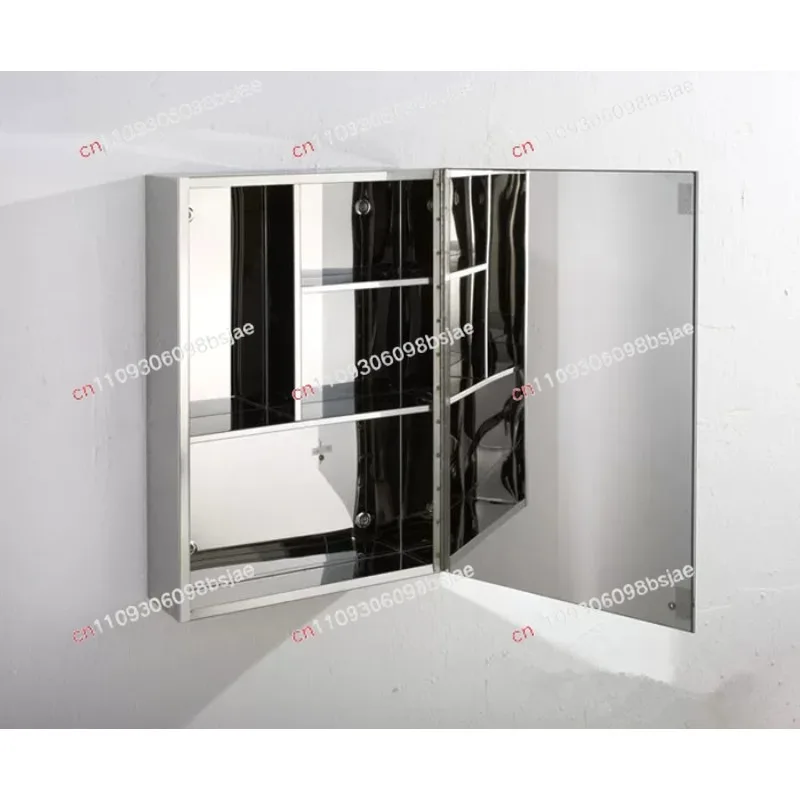 304 stainless steel mirror cabinet bathroom mirror box toilet locker hanging cabinet storage cabinet