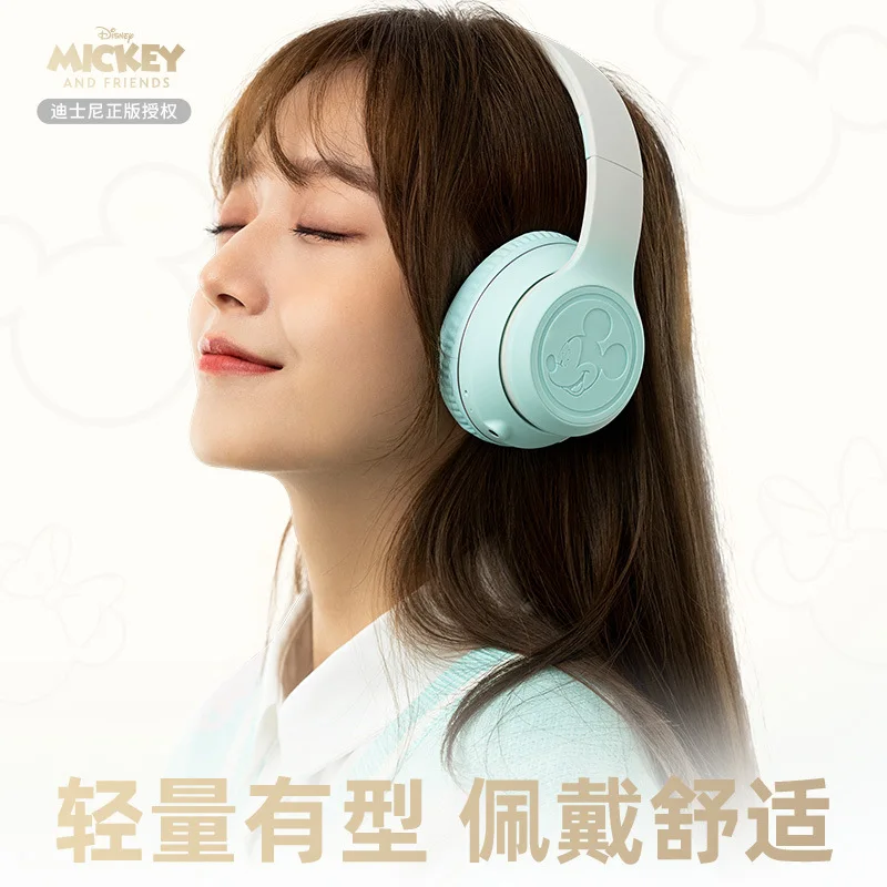 2023 New Disney Co-branded Style Anime Mickey Mouse Cartoon Over-ear Wireless Blue Line Active Noise Cancelling Headphones