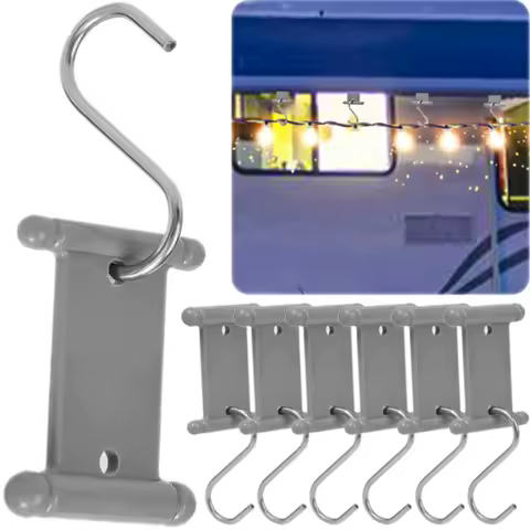 S Shaped Camping Awning Hooks Clips RV Tent Hangers Light Hangers with Holes for Caravan Camperb Accessories