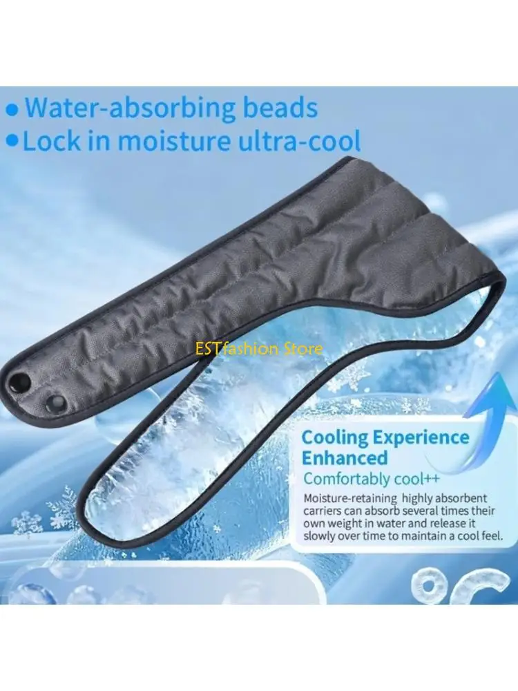 Y5GC Evaporative Cooling Neck Wrap Reusable Water Activated Scarf with Closure for Summer Running, Golf and Hiking