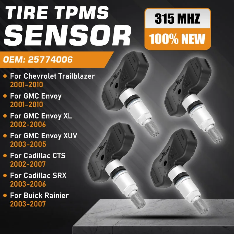 

For Chevy Trailblazer GMC Envoy 2001-2010 TPMS Cadillac CTS Buick Rainier 2002-2007 Cadillac SRX 2003-2006 Tire Pressure Sensor