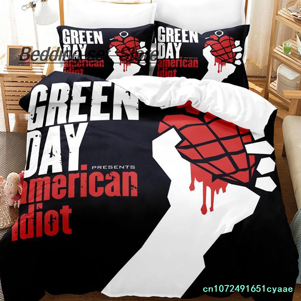 Green Day ' AMERICAN IDIOT Bedding Set Single Twin Full Queen King Size Bed Set Aldult Kid Bedroom Duvetcover Sets Bed Sheet Set