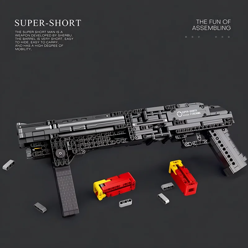 Reobrix 77002 Technical Super Shorty Shotgun Model Military Weapon Building Blocks Bricks Puzzle Toys Brithday Gifts For Kids