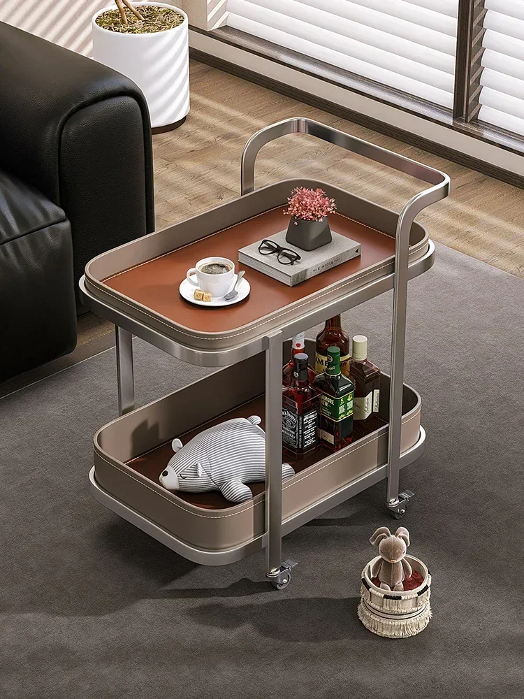 

Диван для гостиной, мобильный боковой, несколько тележек, журнальный столик, седло, кожа, креативный, легкий, роскошный, современный, простой, с высоким смыслом, на колесах