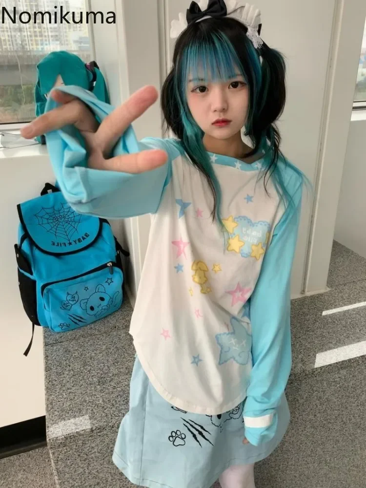 Oversized Tshirts Streetwear Japanese Cartoon Print Tees 2023 Women Clothing Y2k Tops Casual Fashion T-shirt Clothess for Teens