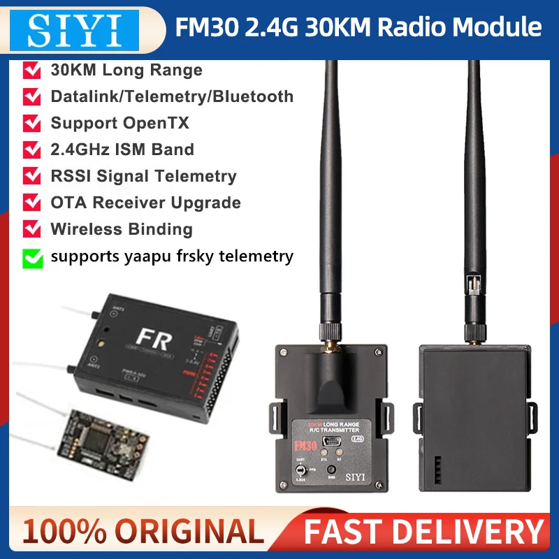 SIYI FM30 2.4G 30KM Radio Module Long Range Datalink Telemetry Bluetooth With FR Mini Receiver OpenTX OTA Racing Drones RC