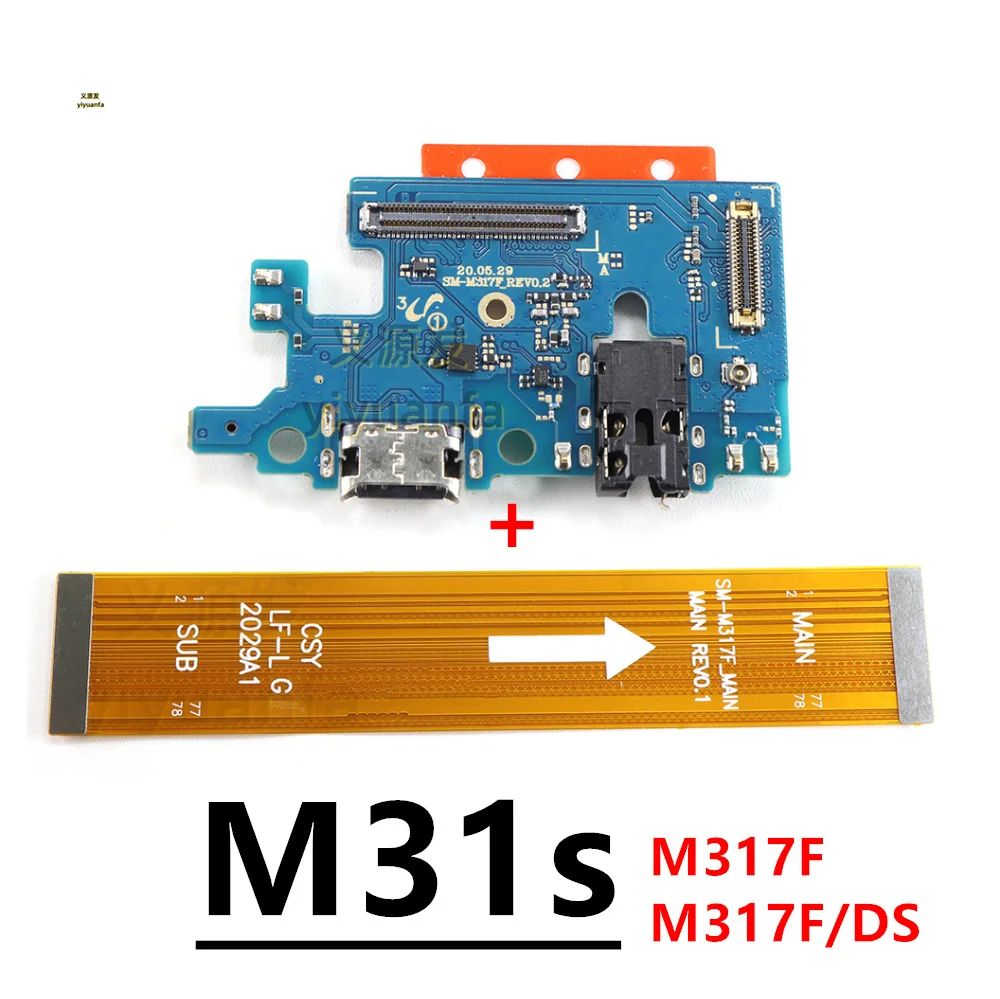 

For Samsung Galaxy M31s SM-M317F M317F/DS USB Type-C Micro Charger Charging Port Dock Connector Microphone Main Board Flex Cable