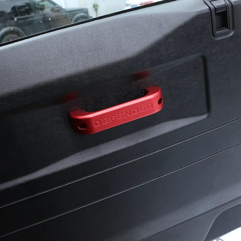 Para land rover defender 90 110 130 2014-18 estilo do carro liga de alumínio prata/vermelho/preto interior do carro maçaneta da porta guarnição acessórios