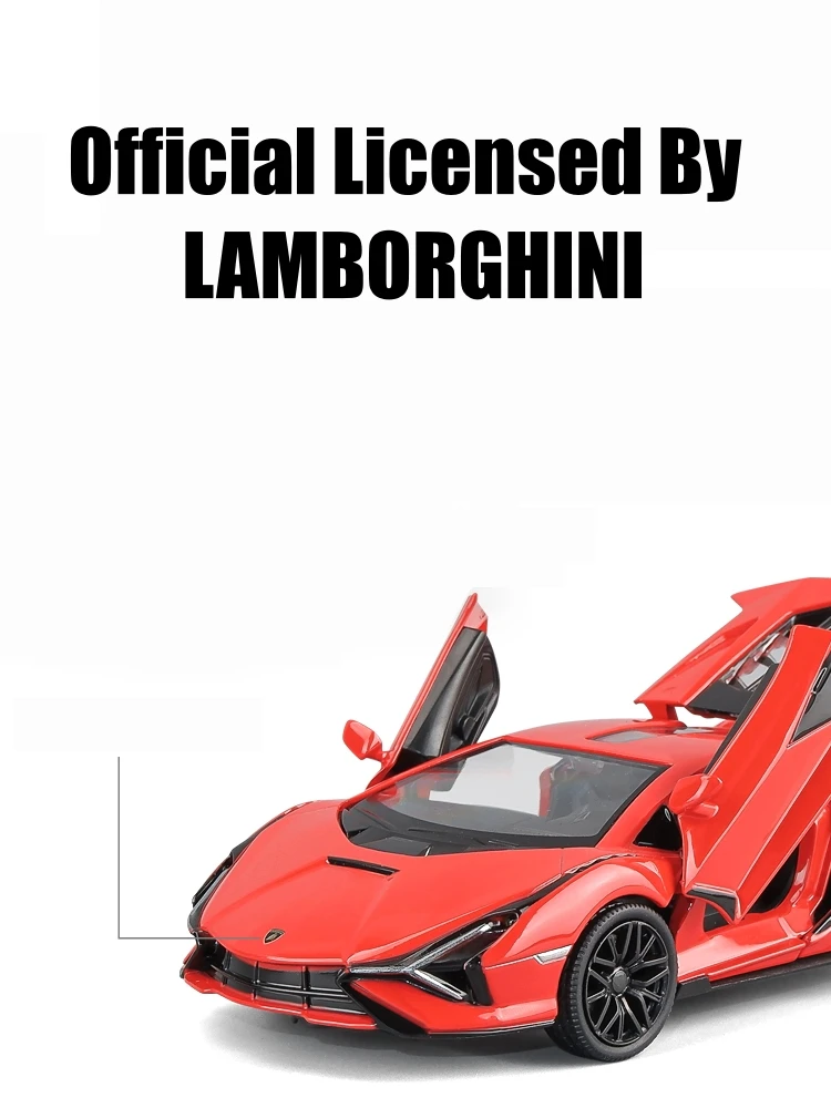 1/32 Lamborghini Sian FKP 37 Super Sport Toy Car Model RMZ CiTY 1:32 Diecast Vehicle Miniature Collection Gift For Children Boys