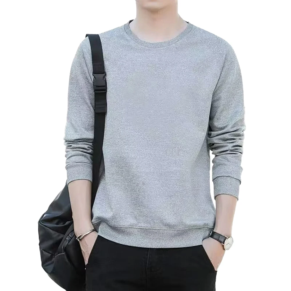 Comfy Fashion Top Man Clothes Bottoming Tops Casual Pullover Long Sleeve T-Shirt Round Neck Slim Fit Tees For Man